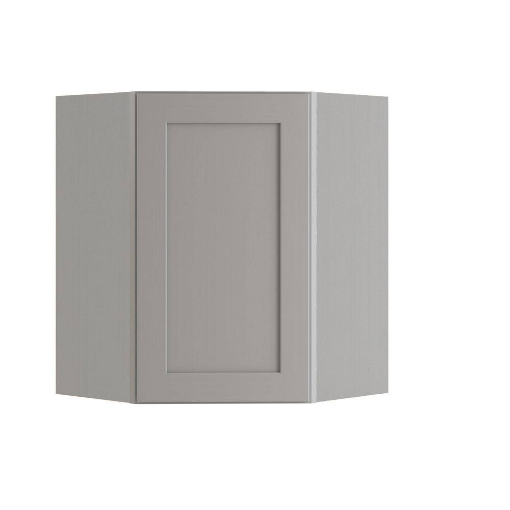 Home Decorators Collection Tremont Assembled 20x30x12 in. Plywood Shaker Wall Angle Corner Kitchen Cabinet Soft Close Left in Painted Pearl Gray WA2430L-TPG