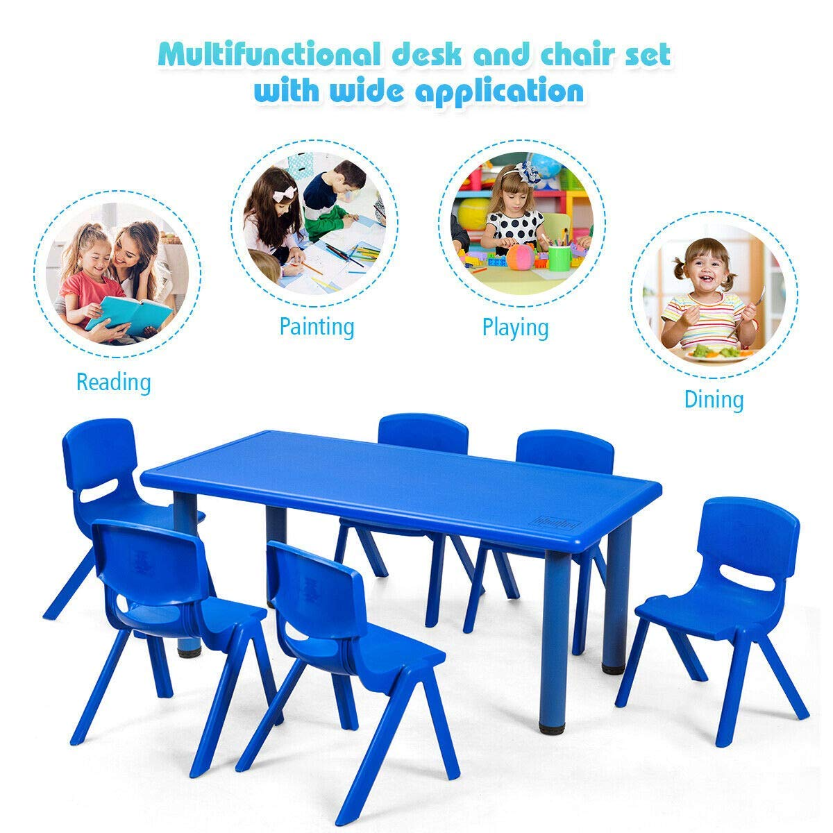 Plastic Stackable School Chairs, 4 Pack Stackable Chairs