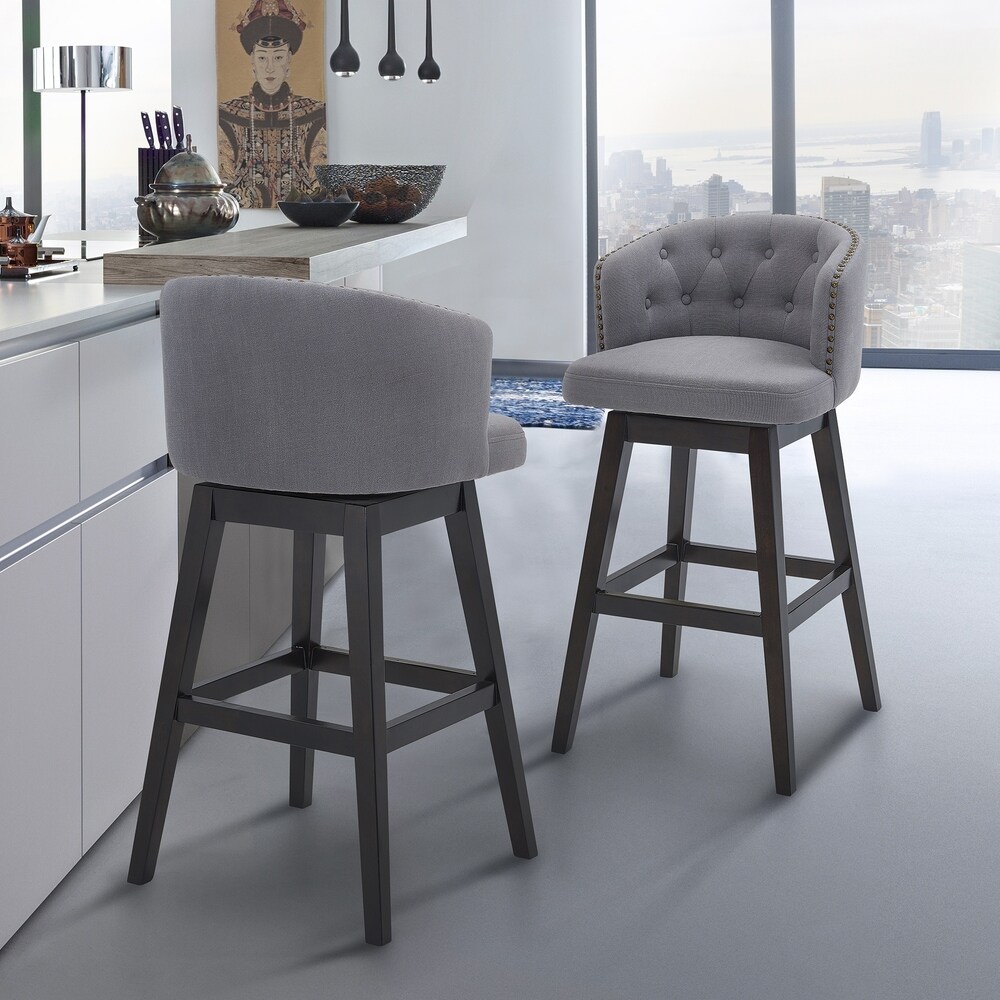 Gracewood Hollow Maraire Wood Swivel Barstool or Counter Stool