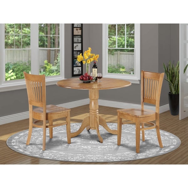 3 Pc Kitchen nook Dining set-Kitchen Table and 2 Dining Room Chairs with slat back (Chair Seat Options)