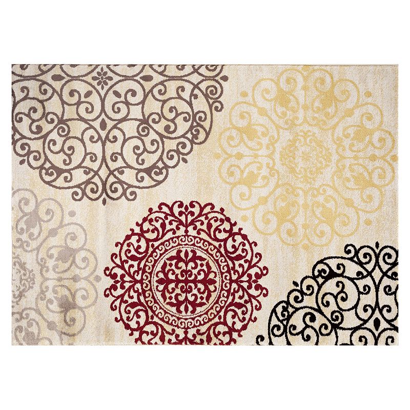 World Rug Gallery Toscana Contemporary Modern Floral Rug