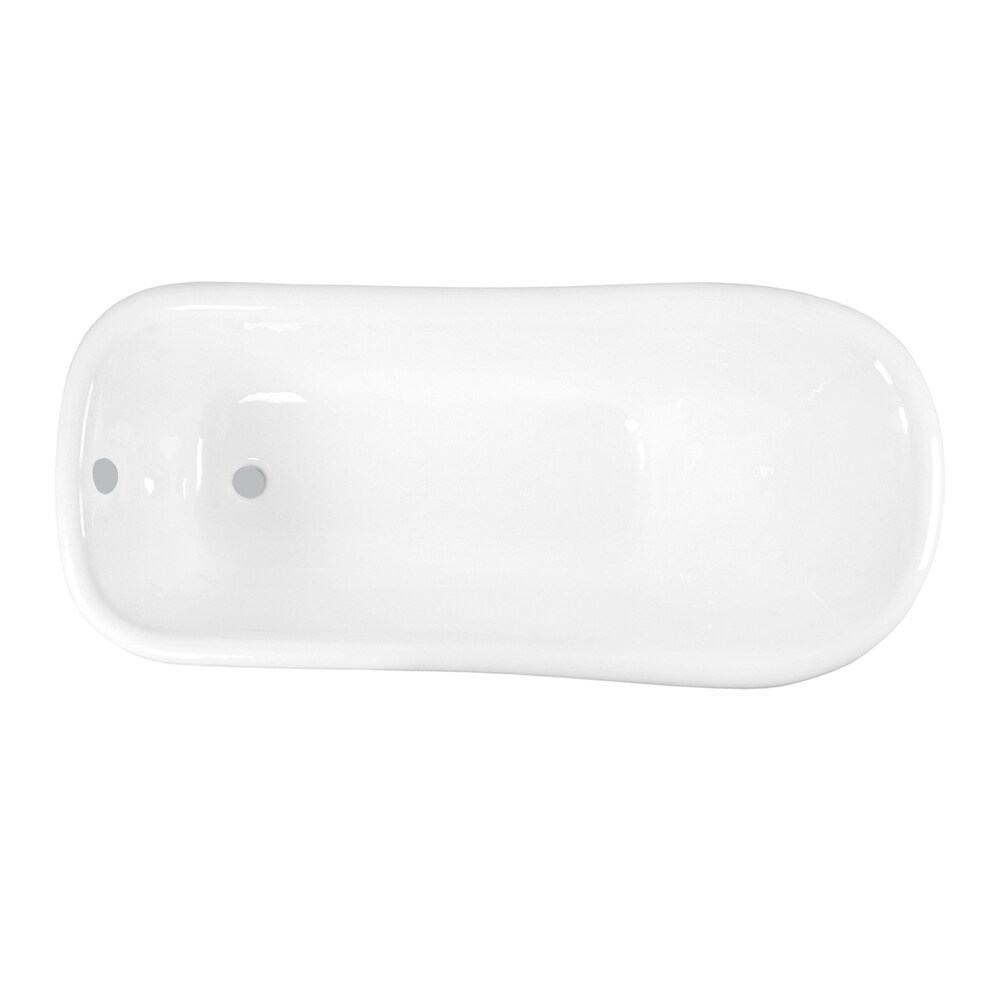 67 in Cast Iron Single Slipper Pedestal Tub (No Faucet Drillings)