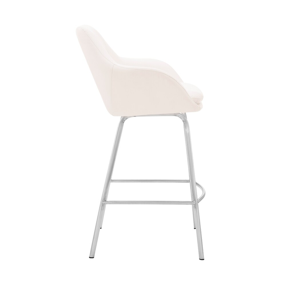 Aura Faux Leather and Metal Bar Stool