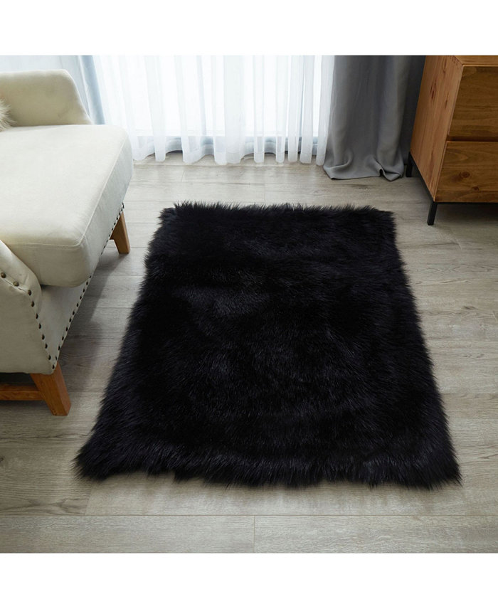 Macy's Enrica Sheepskin Faux Fur Shaggy Accent Rug 46 x 30