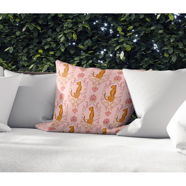 WILD CAT PINK Indoor|Outdoor Pillow By Kavka Designs