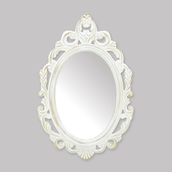 Accent Plus 10018931 Antiqued White Wall Mirror