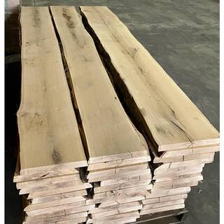 Swaner Hardwood 2 in. x 12 in. to 16 in. x 8 ft. Rustic White Oak Live Edge Sawn Board OL08140096WO