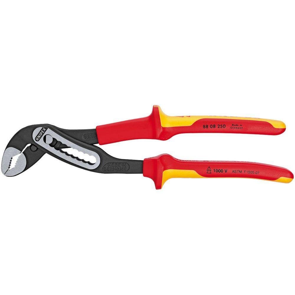 KNIPEX Heavy Duty Forged Steel 10 in. Alligator Pliers with 61 HRC Teeth and 1000-Volt Insulation 88 08 250 SBA