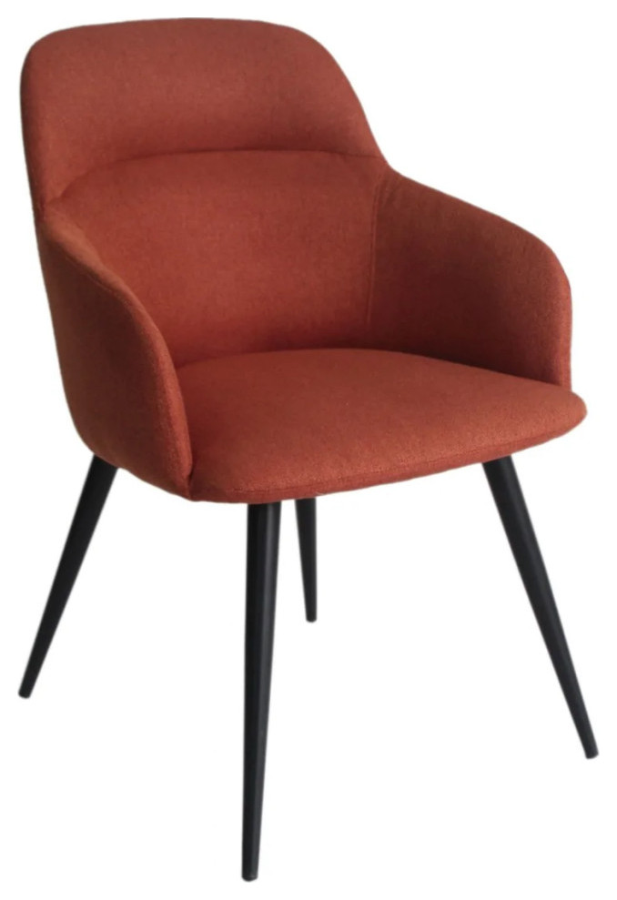 Adam Modern Orange  ampBlack Dining Chair Set of 2   Midcentury   Dining Chairs   by V.S.D Furniture  Houzz