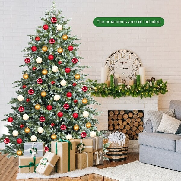 Costway 7ft Artificial Christmas Spruce Hinged Tree w/ 1260 Mixed PE and