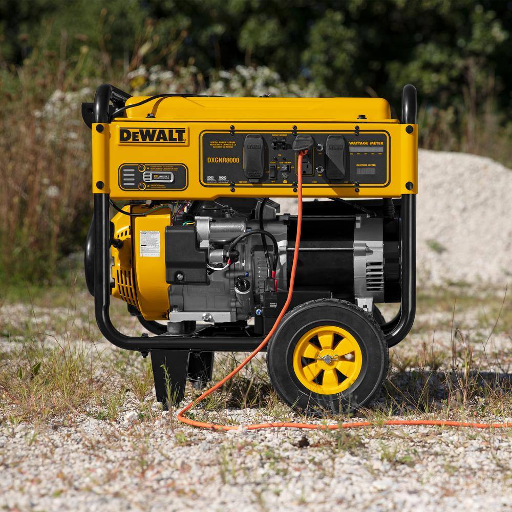 DW 8000-Watt Electric Start Gas-Powered Portable Generator with Idle Control GFCI Outlets and CO Protect DXGNR8000