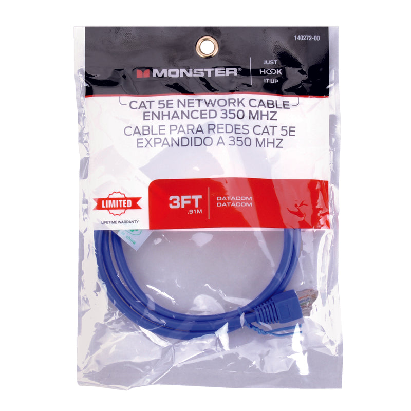 CABLE CAT-5E 3' BLUE