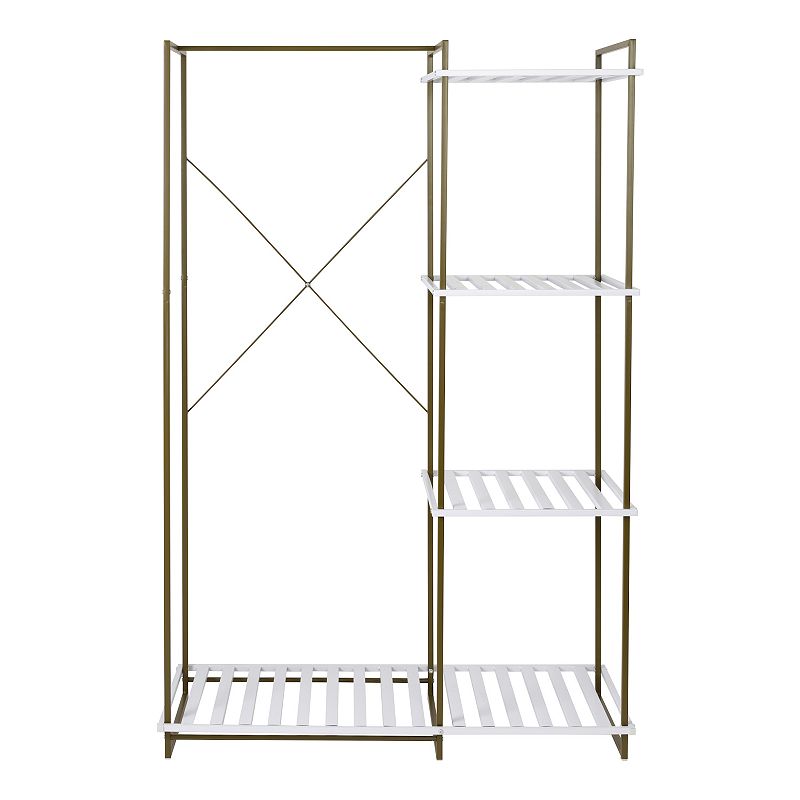 Honey-Can-Do Freestanding Open Metal Closet Wardrobe