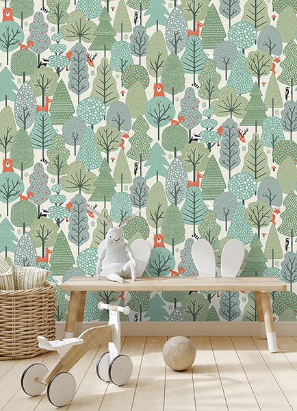 Quillen Green Forest Wallpaper from the Fable Collection