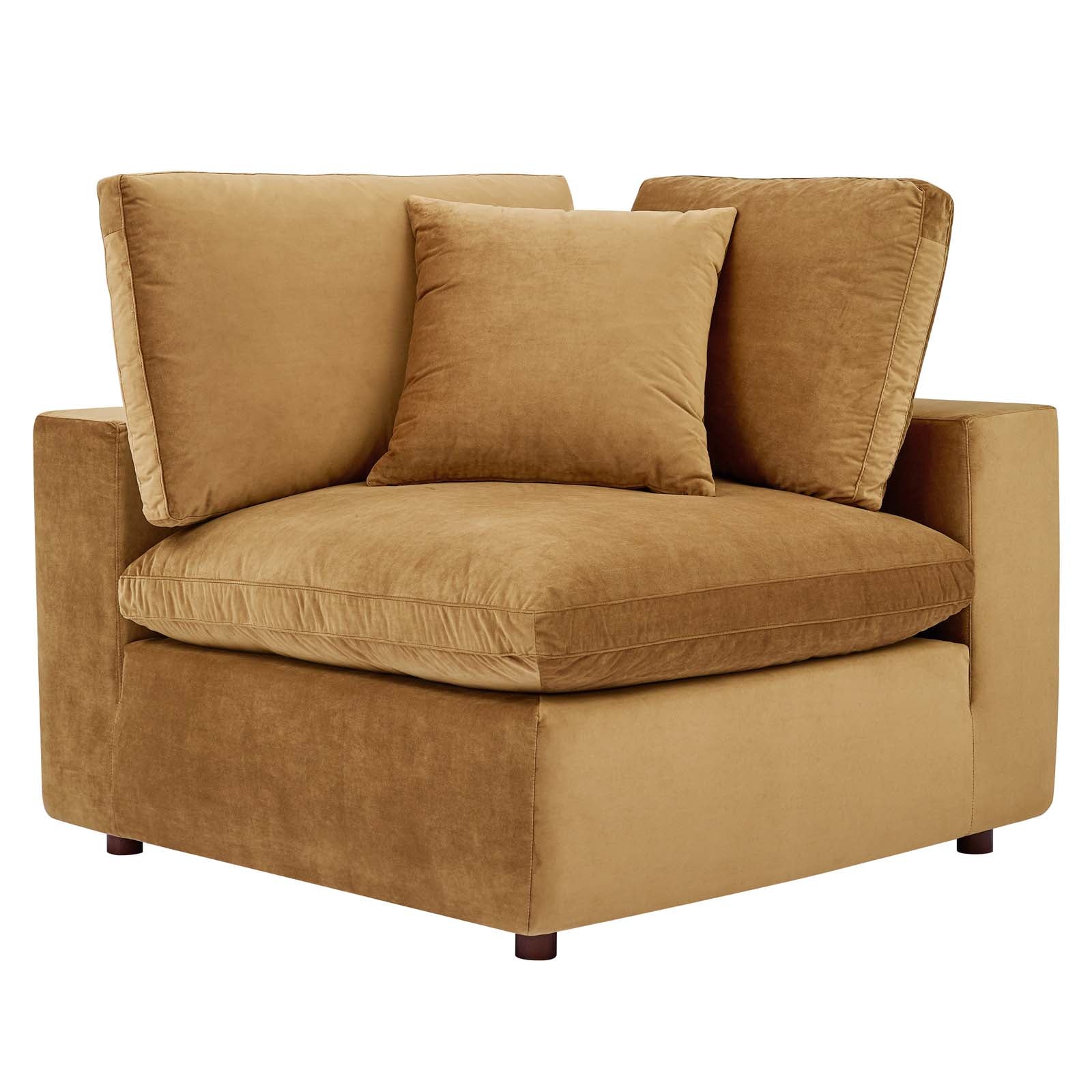 Commix Down Filled Overstuffed Performance Velvet 3-Seater Sofa-EEI-4817