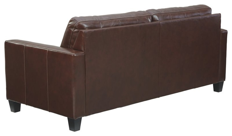 Signature Design by Ashley Altonbury Leather Sofa in Walnut   Transitional   Sofas   by Homesquare  Houzz