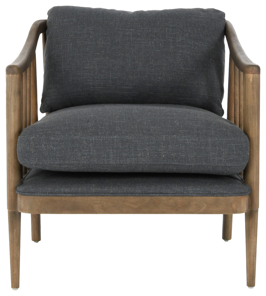 Maurice Accent Chair Gray Blue by Kosas Home   Midcentury   Armchairs And Accent Chairs   by Kosas  Houzz