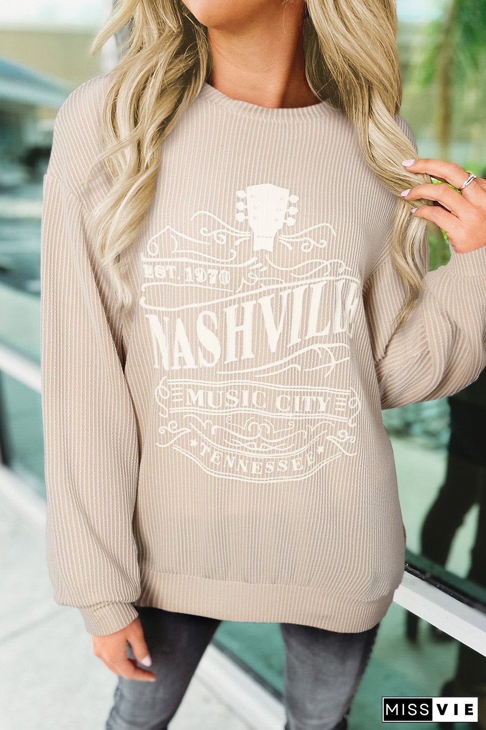 NASHVILLE MUSIC CITY Corded Graphic Sweatshirt