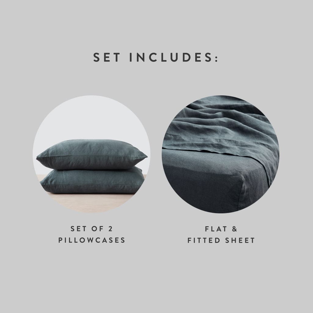 Stonewashed Linen Sheet Set