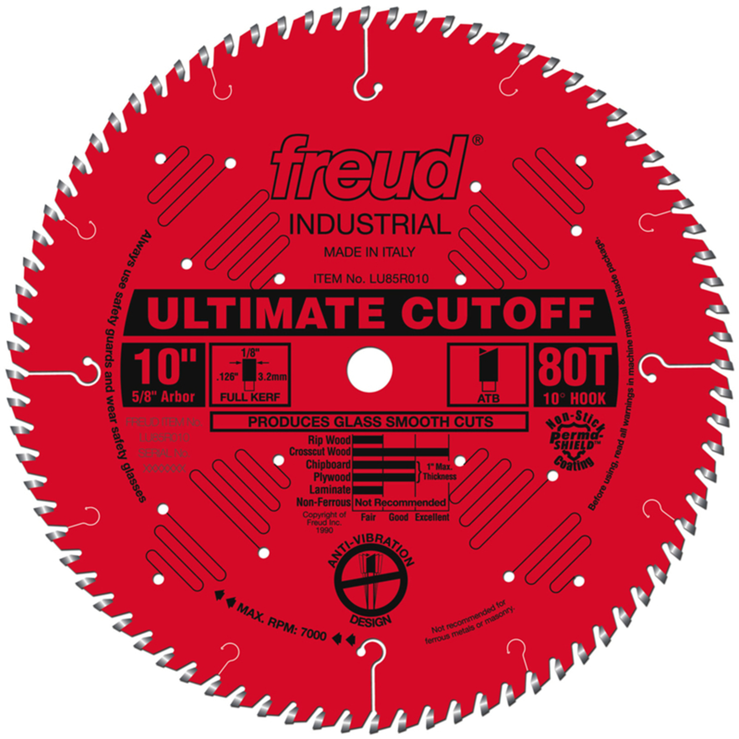 Freud 10 in. D X 5/8 in. LU85 Carbide Tip Circular Saw Blade 80 teeth 1 pk