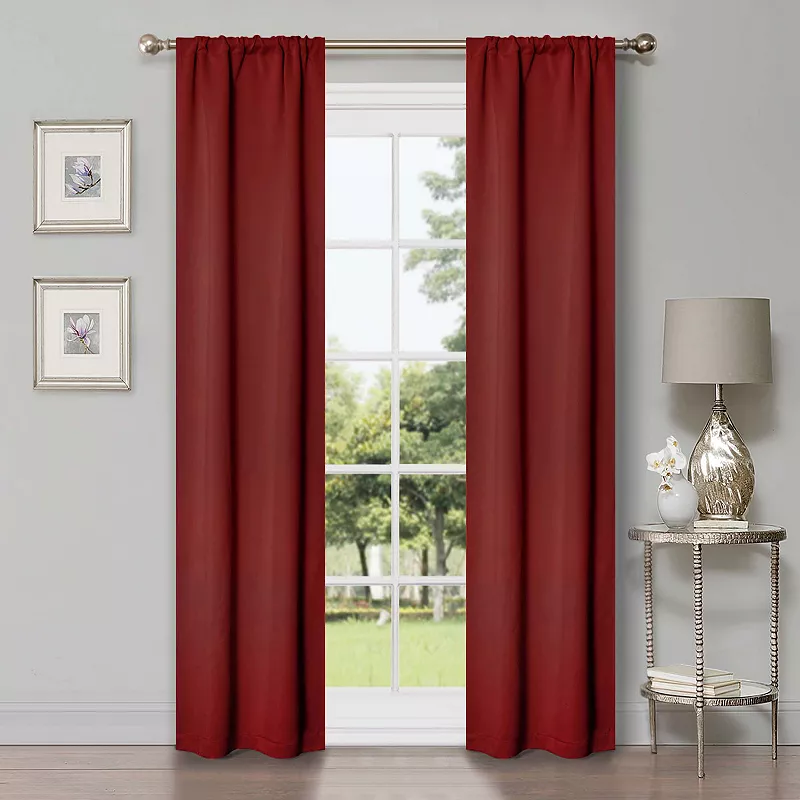 Superior Solid Insulated Thermal Blackout Rod Pocket Curtain Set