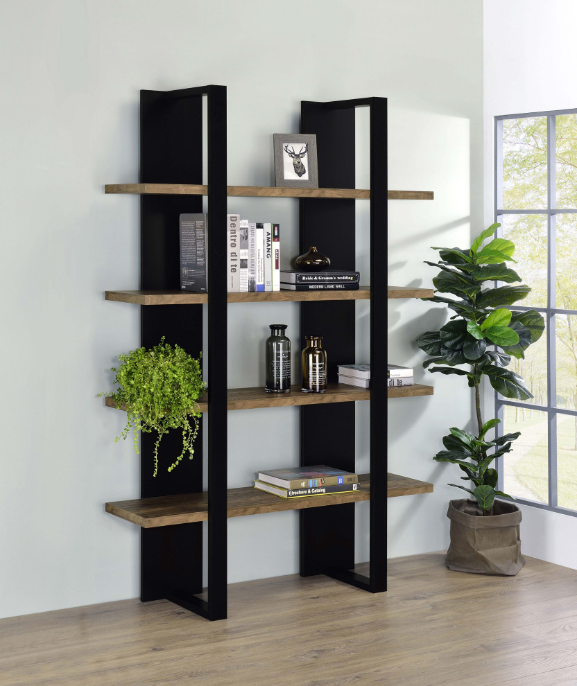 Danbrook Bookcase With 4 Full length Shelves Bookcase Black   Modern   Bookcases   by Modon  Houzz