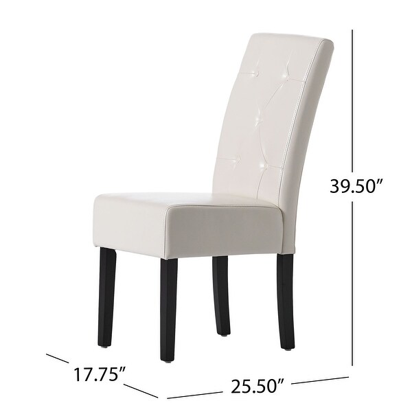 Wilson Contemporary Bonded Leather Dining Chair， Set of 2， Ivory