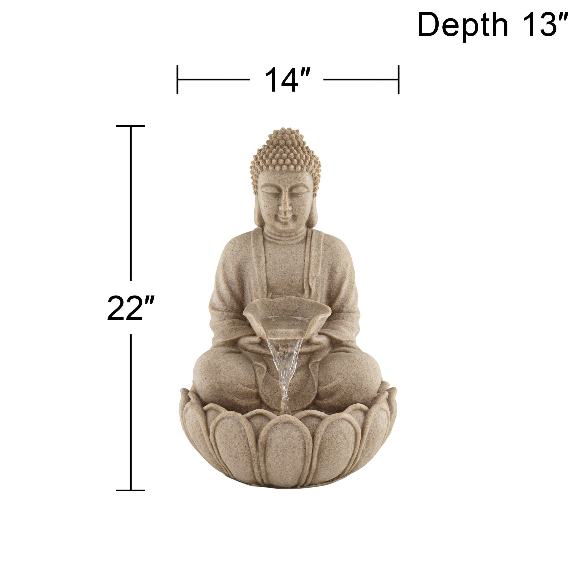 John Timberland Buddha Zen Outdoor Water Fountain with Light LED 22