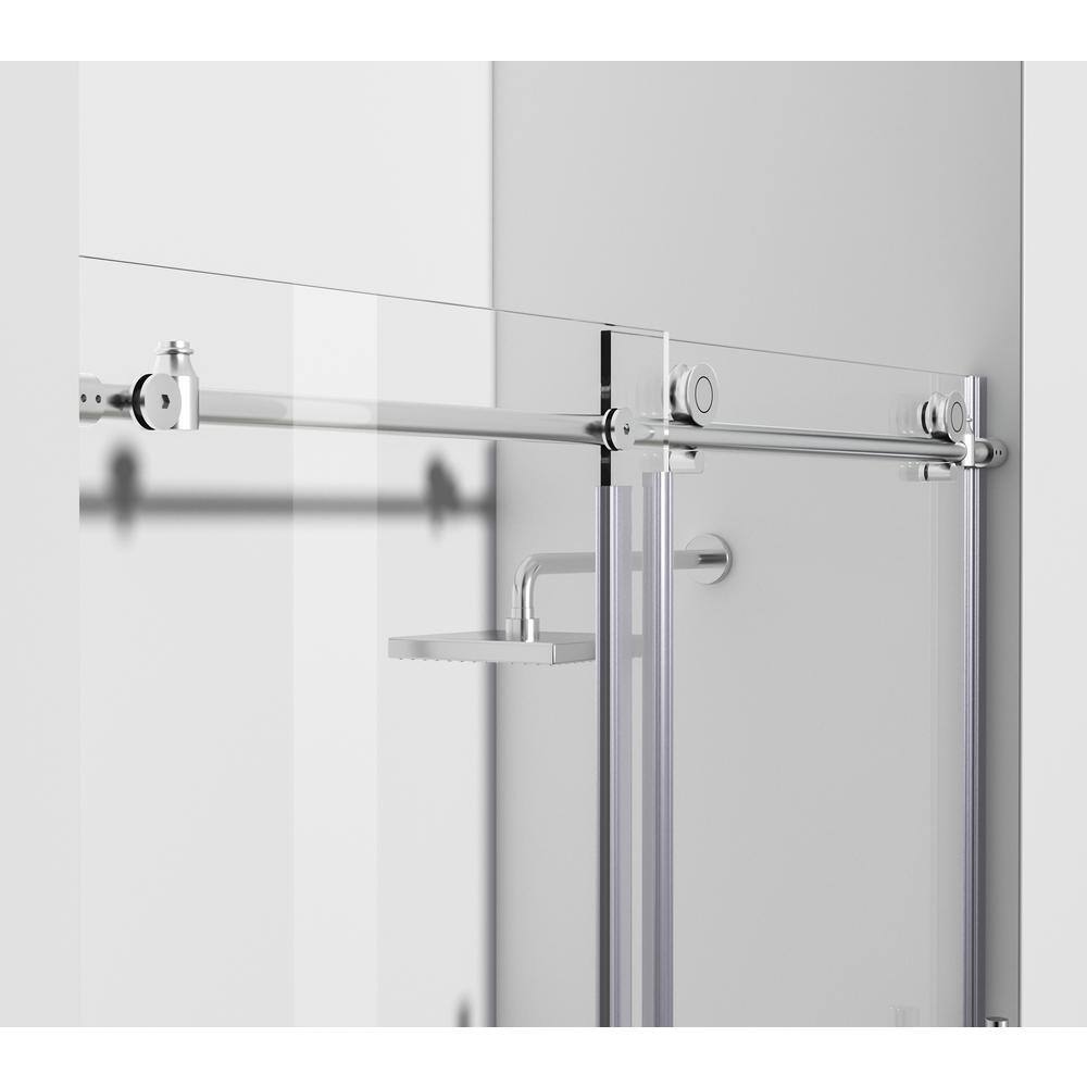 Simply Living 60 in. W x 60 in. H Frameless Sliding Tub Door in Polished Chrome with Clear Glass TBDR1113030CH