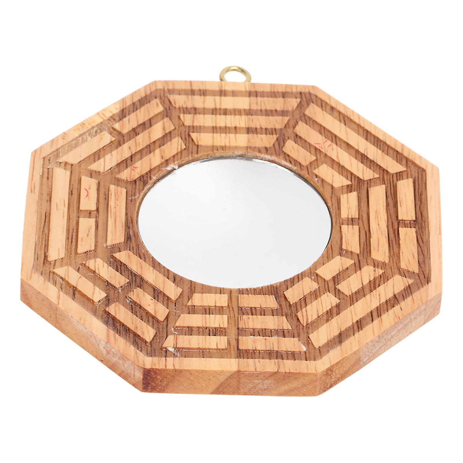 Bagua Mirror Wooden Concave Mirror Outdoor Door Pendant Bring Wealth Good Luck Decoration