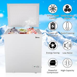 Winado 5.0 cu. ft. Manual Defrost Residential Chest Freezer in White 625655779035