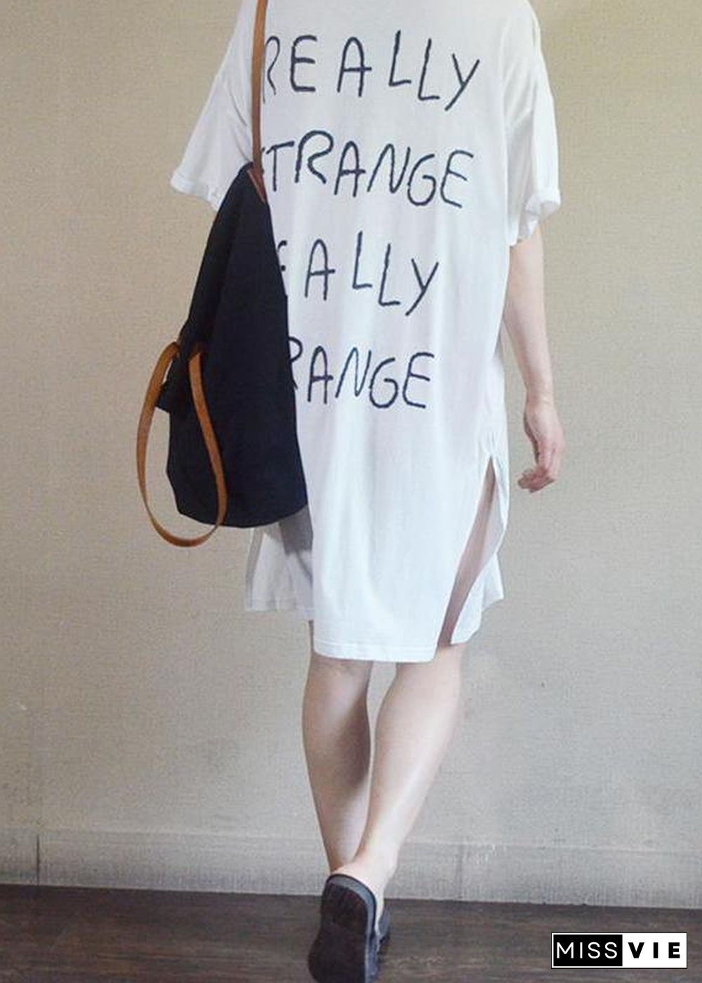 DIY cotton dresses Sweets Summer Loose Letter Casual Straight Dress