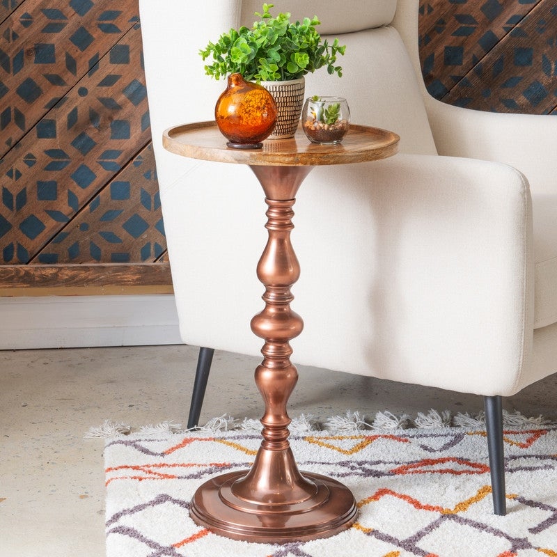 Sarahi Mango Wood Drink Side Table