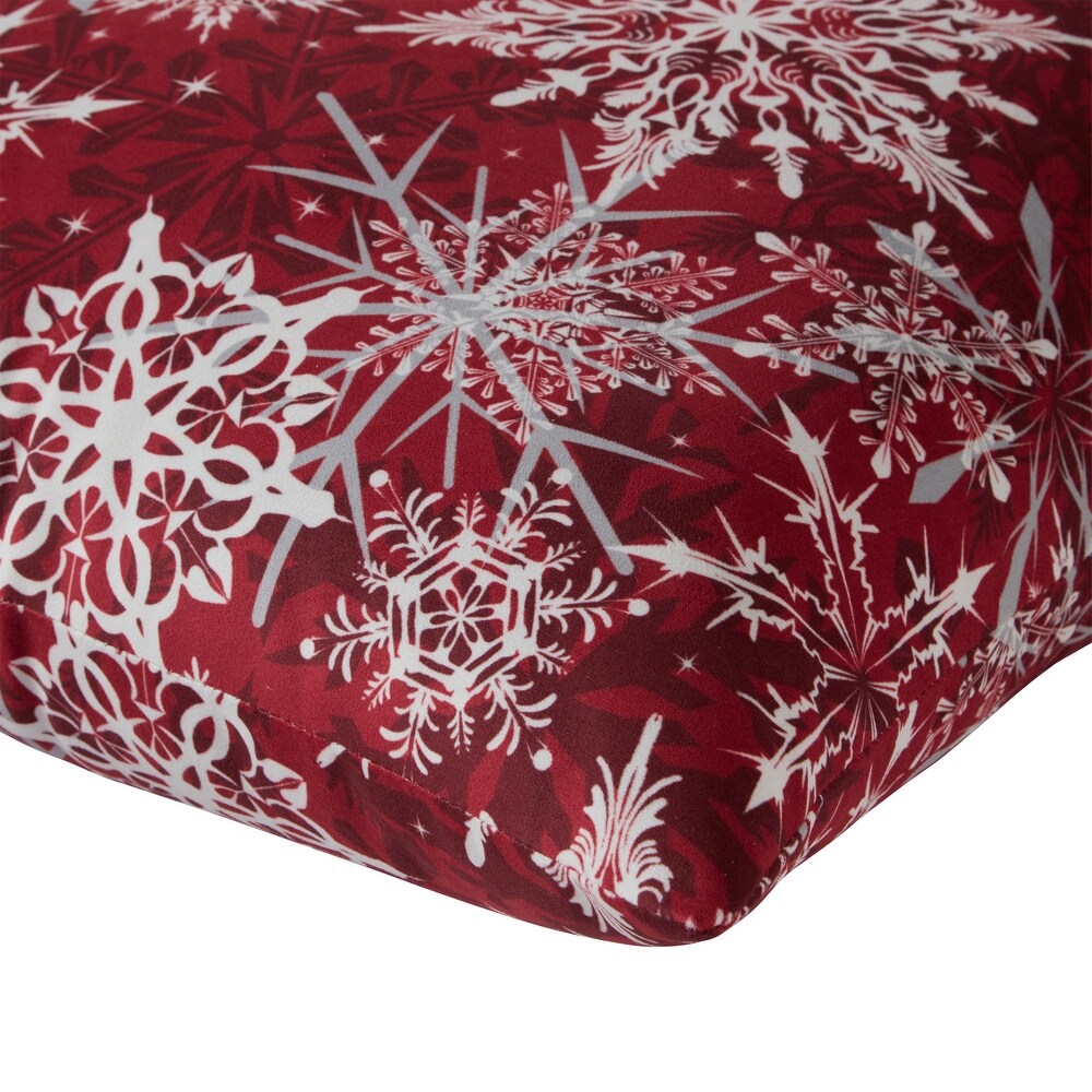 Snowflakes 18 inch Holiday Throw Pillow