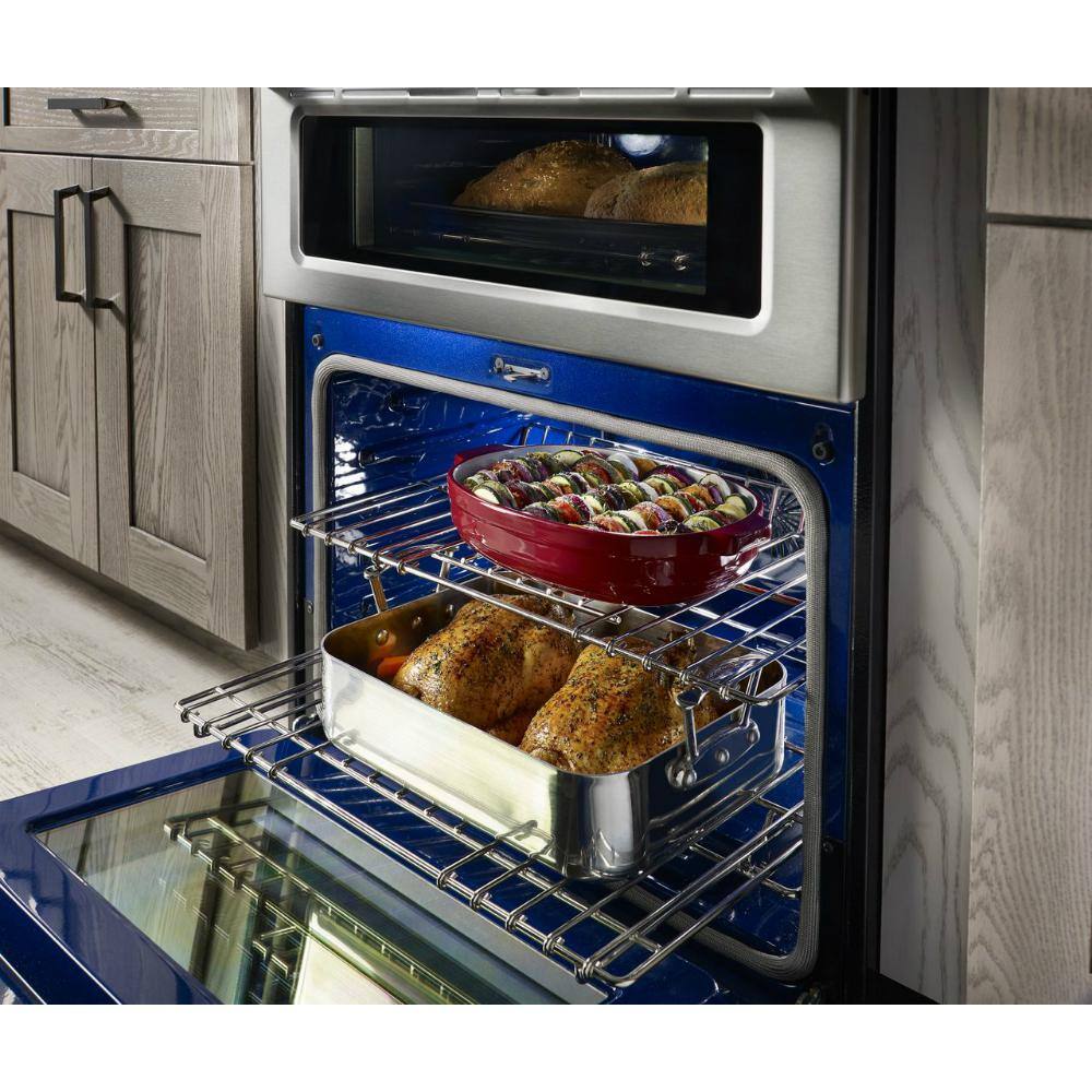 KitchenAid 6.0 cu. ft. Double Oven Gas Range with Self-Cleaning Convection Oven in Stainless Steel KFGD500ESS