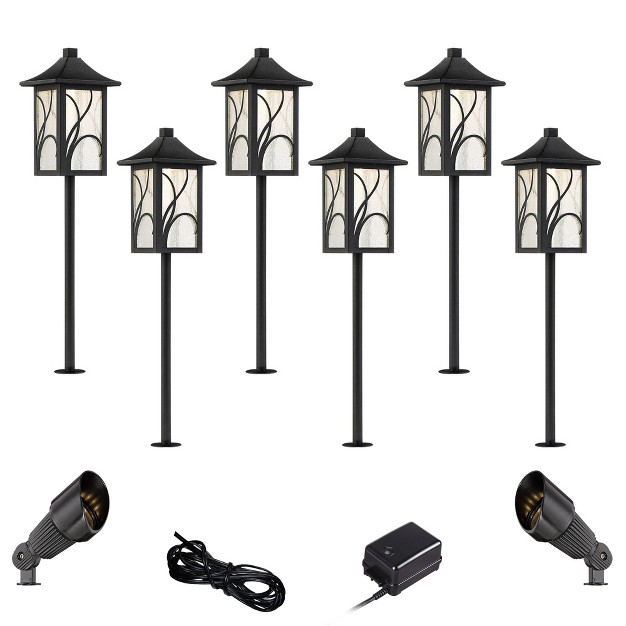 John Timberland Sleator Textured Black 10 piece Led Path And Spot Light Set