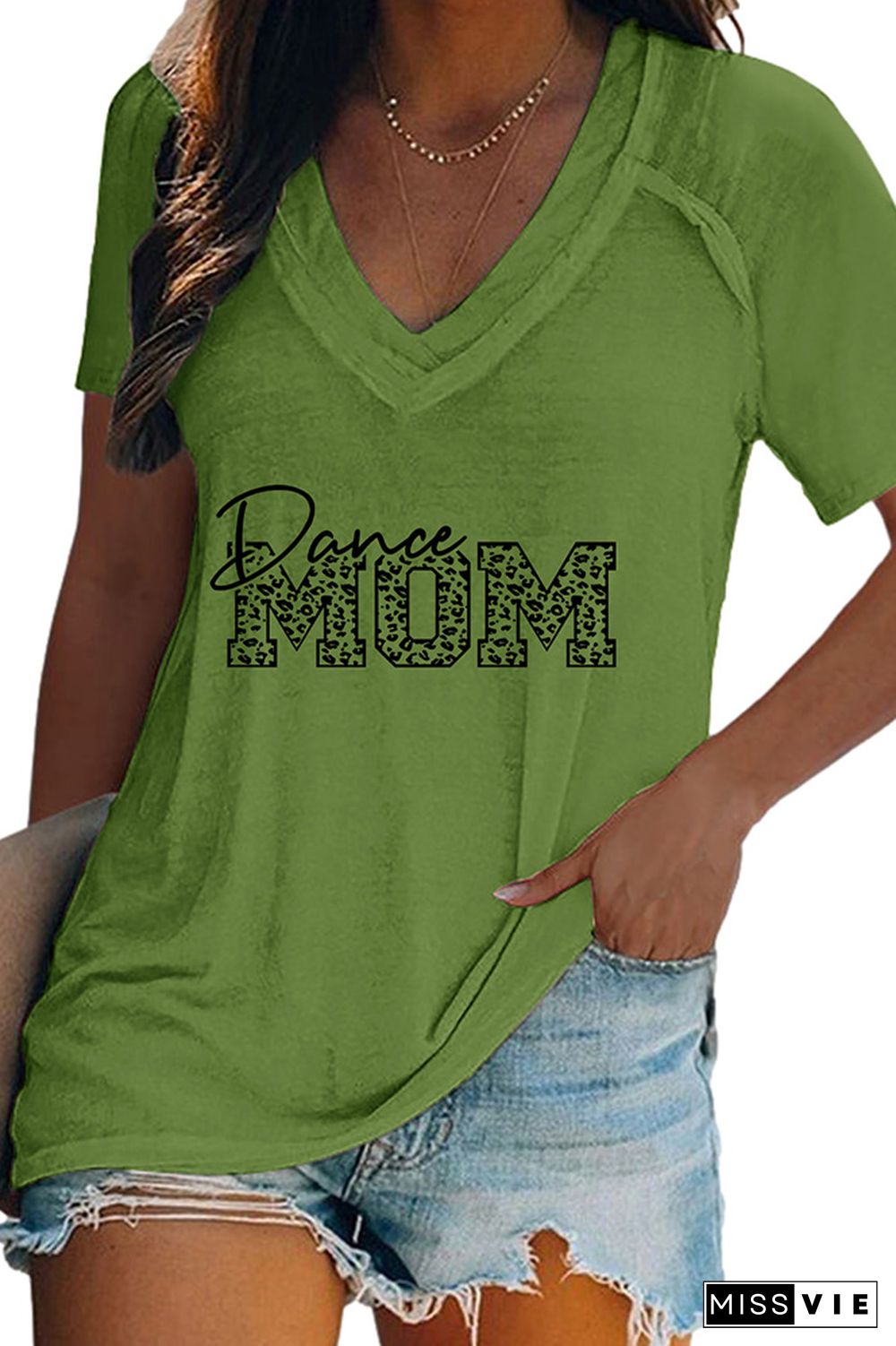 Dance Mom V Neck Graphic Tee