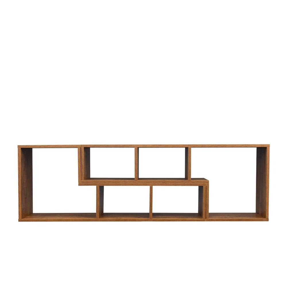 Double L Shaped TV Stand Entertainment Center Display Shelf