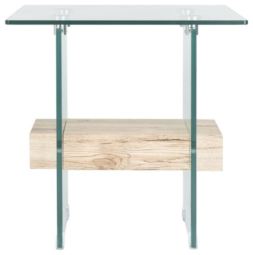 Leopold Accent Table Glass/Natural Shelf   Contemporary   Side Tables And End Tables   by AED Luxury Home Decor  Houzz