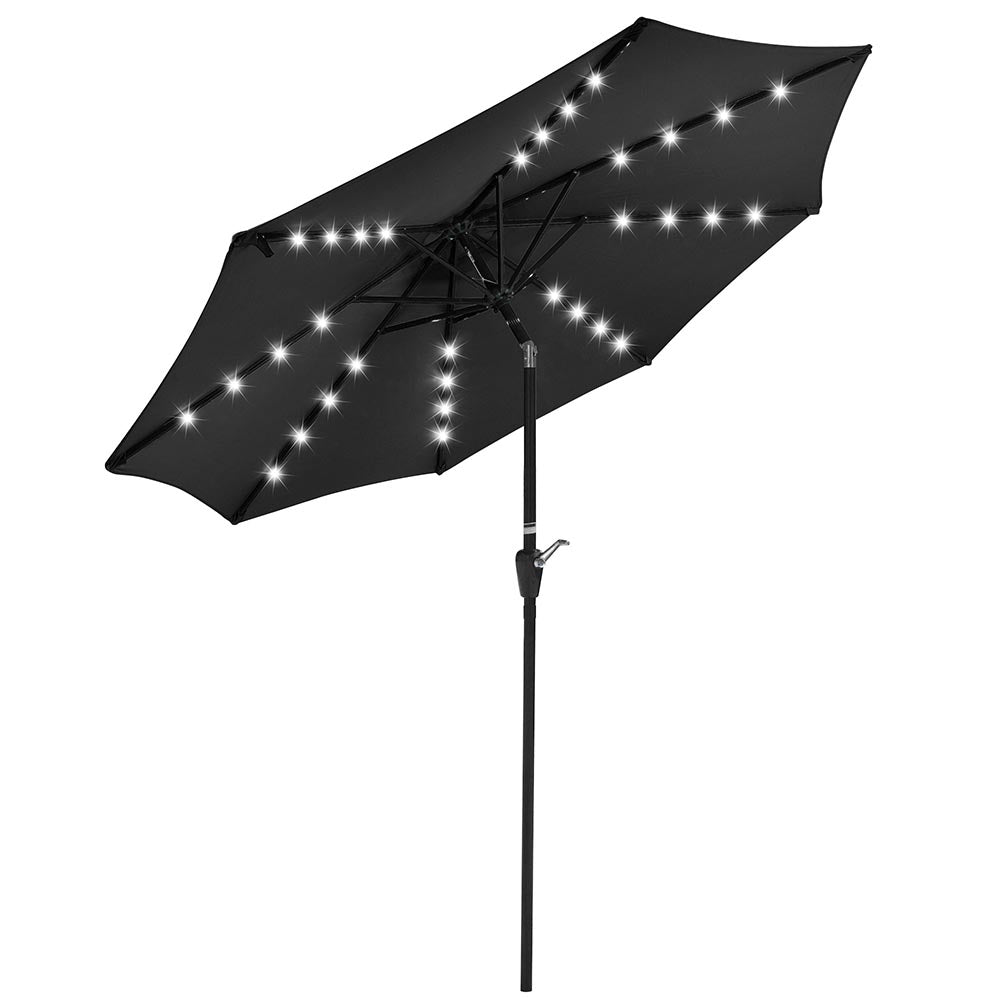 Yescom 9ft Solar LED Outdoor Market Tilt Patio Umbrella