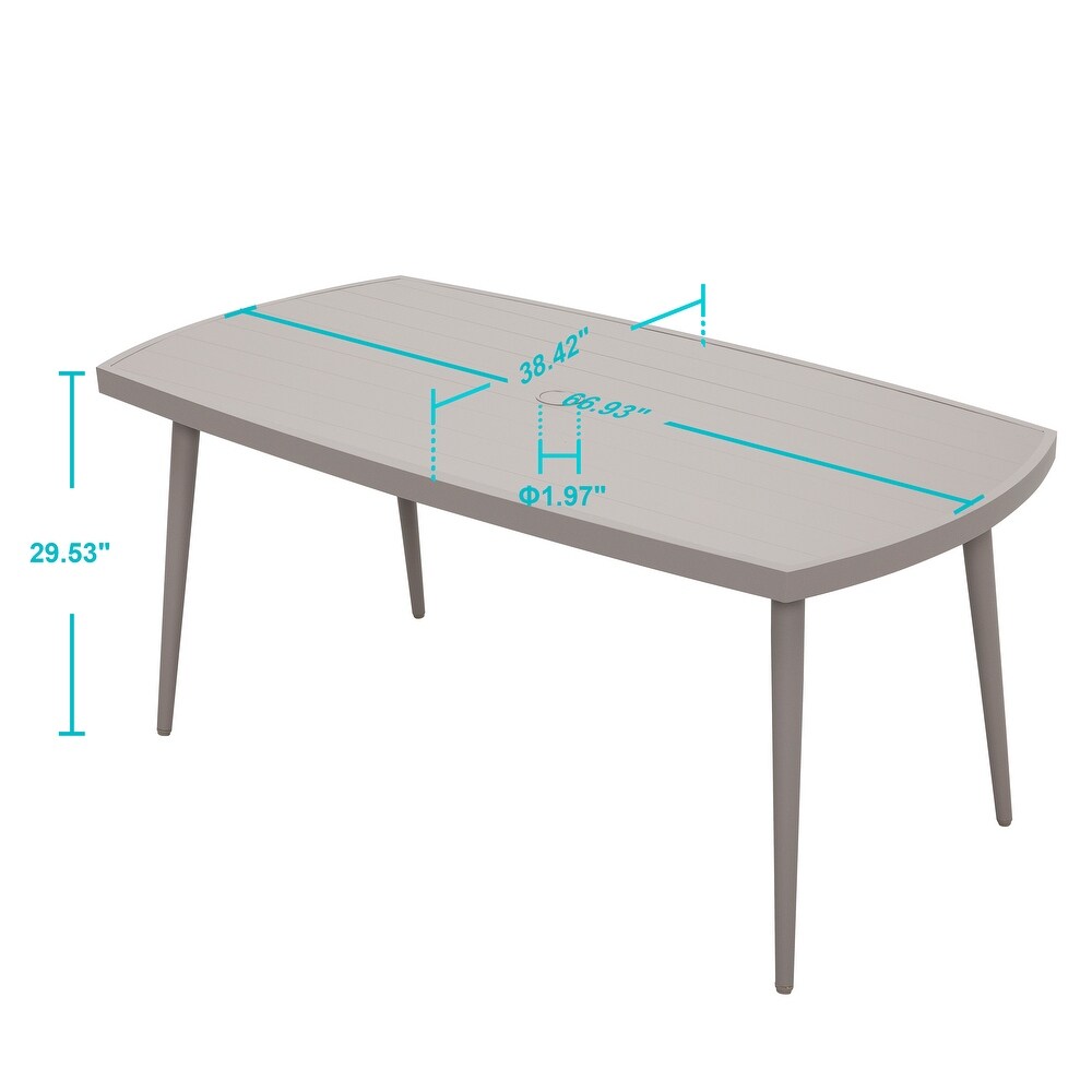 NUU GARDEN 67in. Single Outdoor Aluminum Dining Table