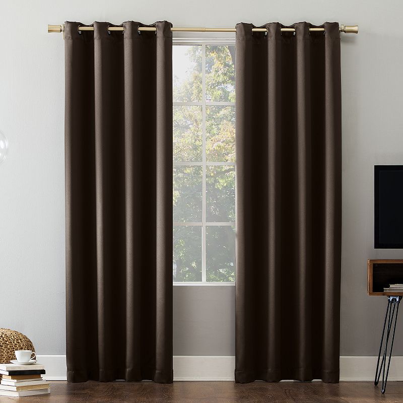 Sun Zero Oslo 100% Blackout Theater Grade Solid Grommet Single Curtain Panel