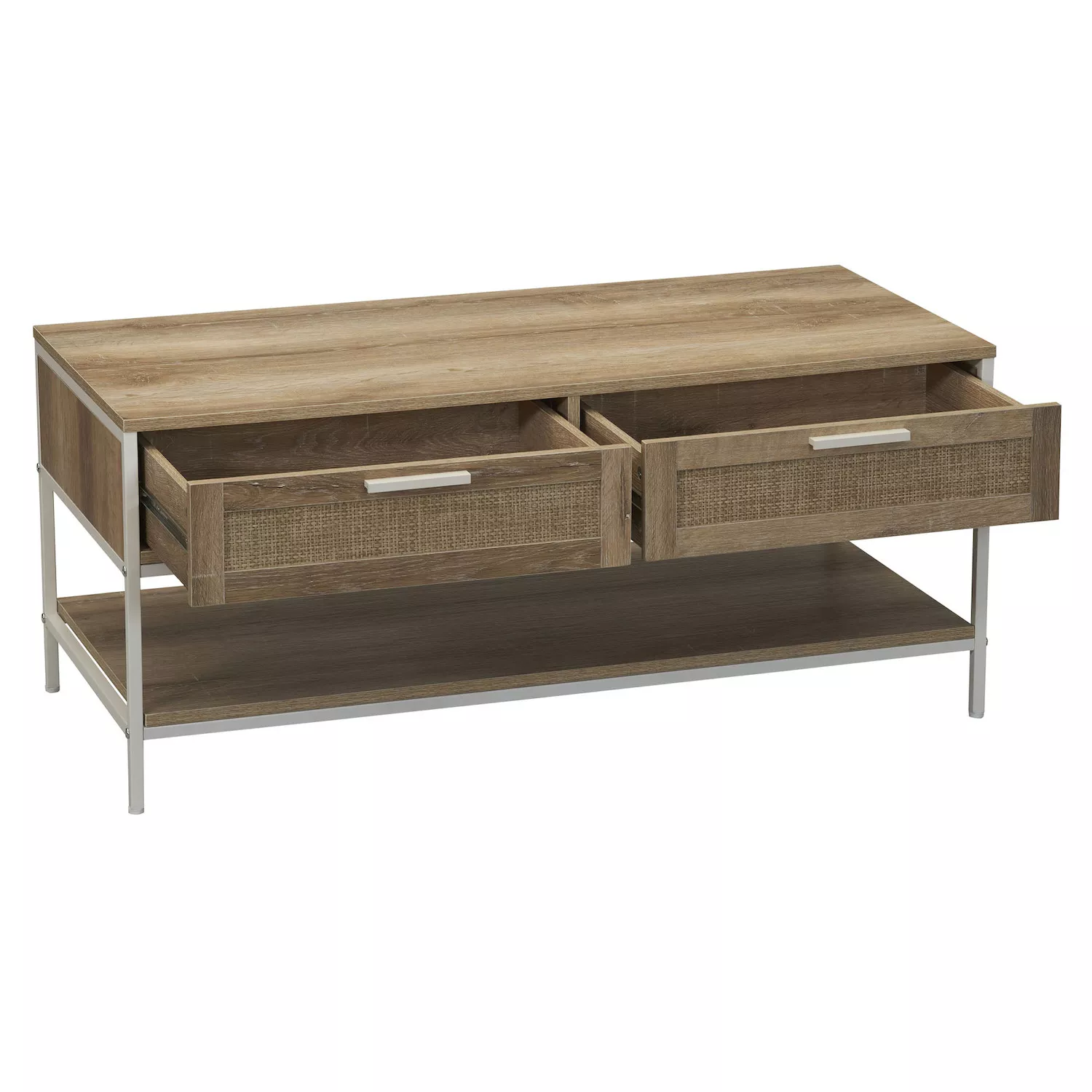 Household Essentials Modern 2-Drawer and Lower Shelf Coffee Table