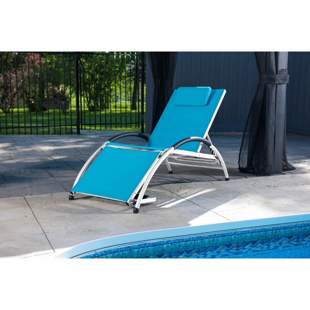 Vivere Dockside Aluminum Sun Lounger In Turquoise