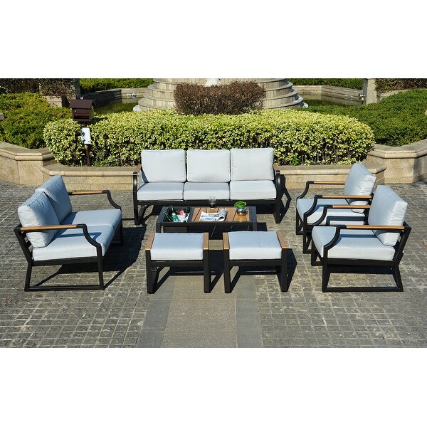 Moda 7piece Outdoor Steel Sofa Set with Ice Bucket Table