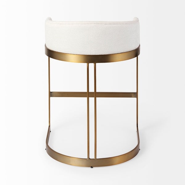 Hollyfield Cream Fabric Seat w/Gold Metal Base Counter Stool