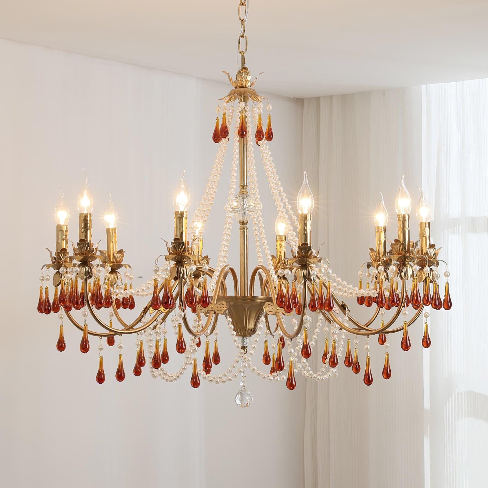 Aureate Amber Crystal Chandelier