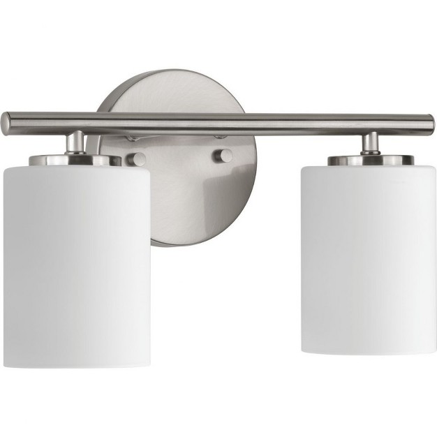 Progress Lighting Replay Collection 2 light Bath Vanity Polished Nickel Shade Included