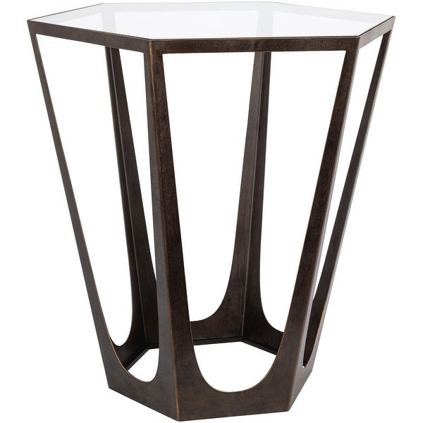 Kamale Metal and Glass Large Angular End Table - 24