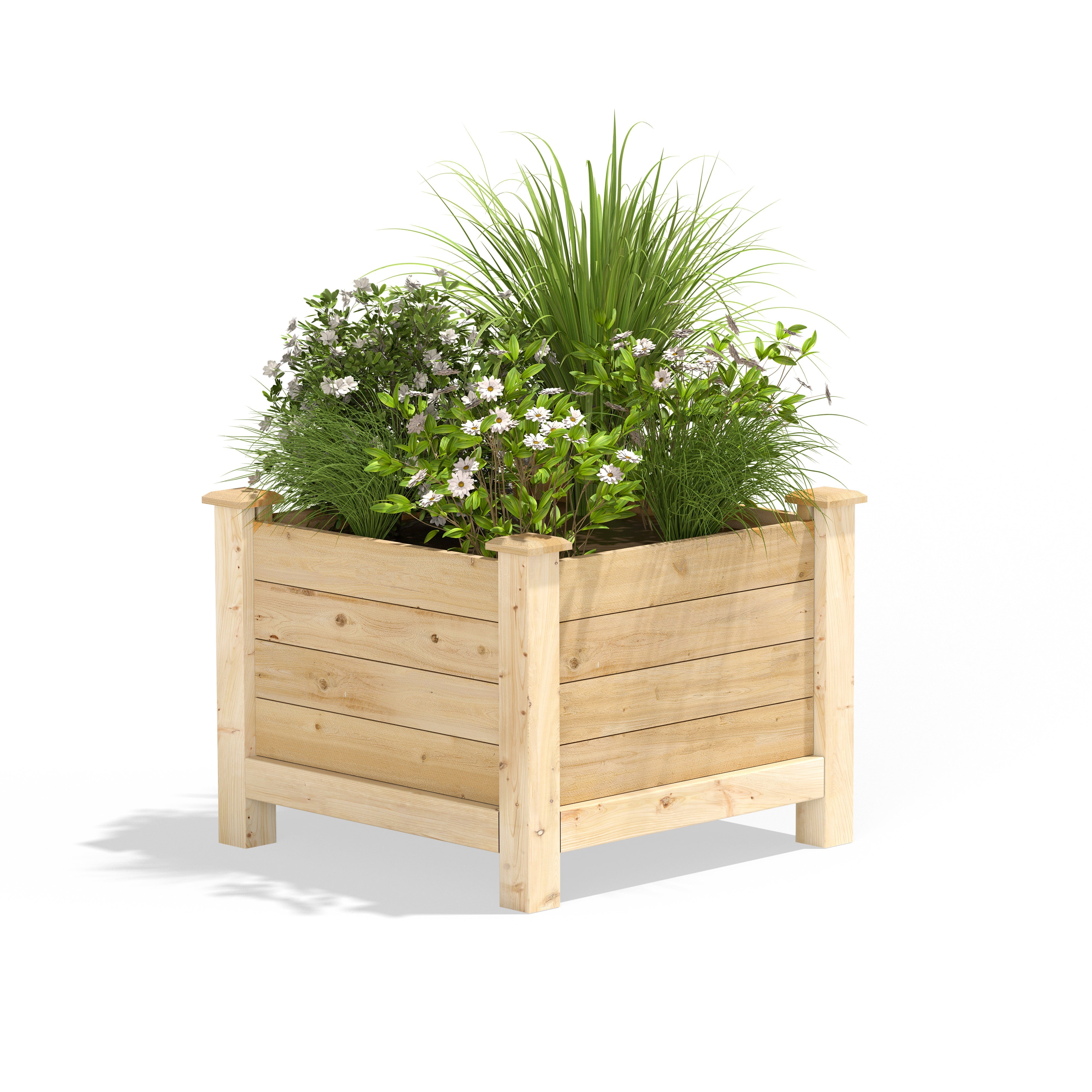 Greenes Fence Original Cedar Elevated Planter, 24" x 24" x 21"